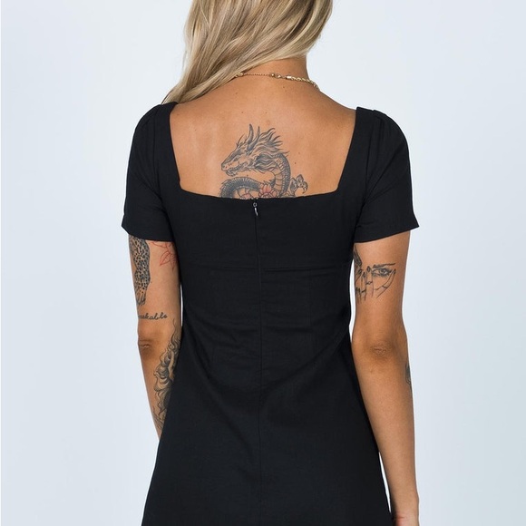 Princess Polly HASTINGS MINI DRESS BLACK XS size 0 - Picture 3 of 5